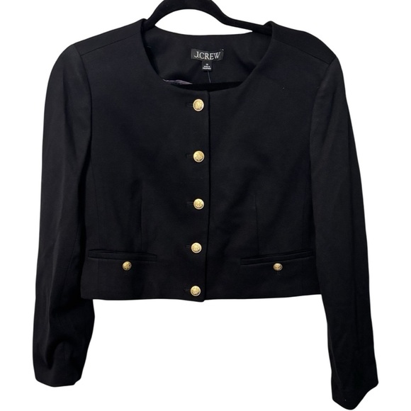 NWT J. Crew Women's Black Cropped Blazer in Size 10 - Picture 3 of 4
